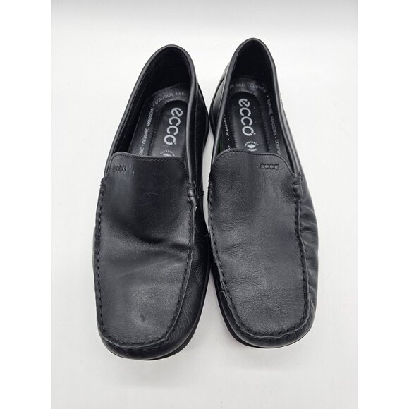 Ecco Driving Shoes Size 43 9 9.5 Black Soft Leather Moccasin Arch Support Loafer main image 4